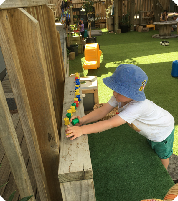 child playing with toys